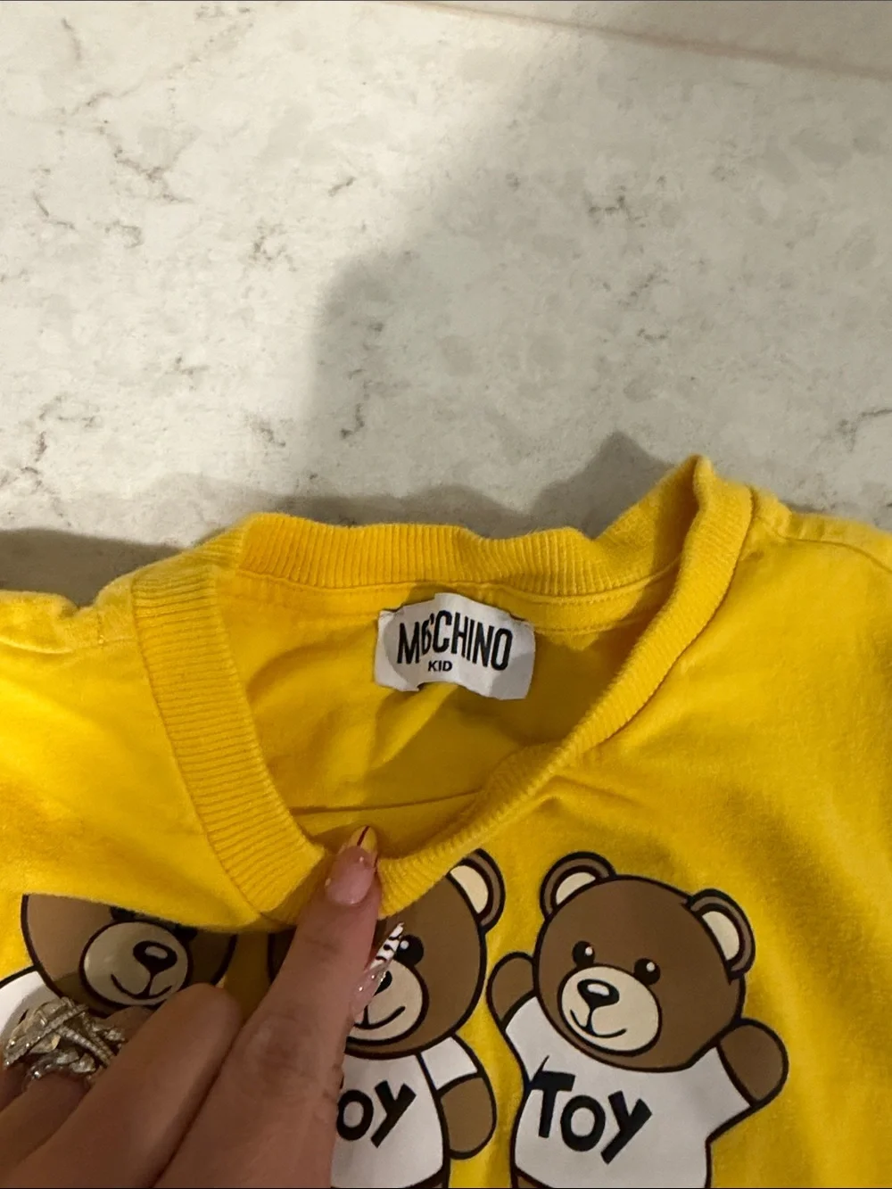 Moschino Yellow Teddy Bear Logo Tee